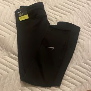 NWT Nike Women’s 21” Power Epic Run Crop Tights Black Size XS